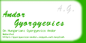 andor gyorgyevics business card